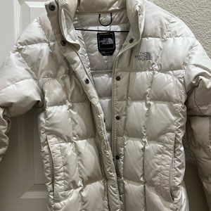 Cream North Face winter coat